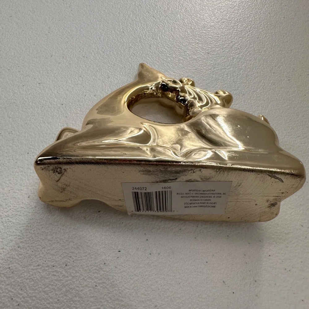 Gold & Brass Reindeer Figurines Set Of‎ 3 Holiday Decor Greenbrier International